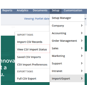 CSV Import Status in NetSuite