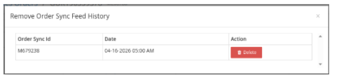 Order Sync Feed History in OMS
