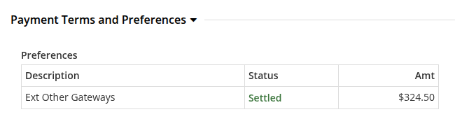 Order Details page showing a payment transaction